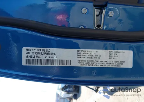 2023 Dodge Charger Scat Pack from USA, damaged, VIN 2C3CDXGJ5PH504515